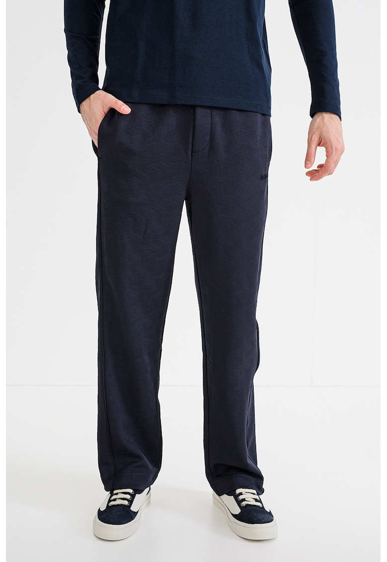 Pantaloni relaxed-fit cu talie elastica - Bleumarin