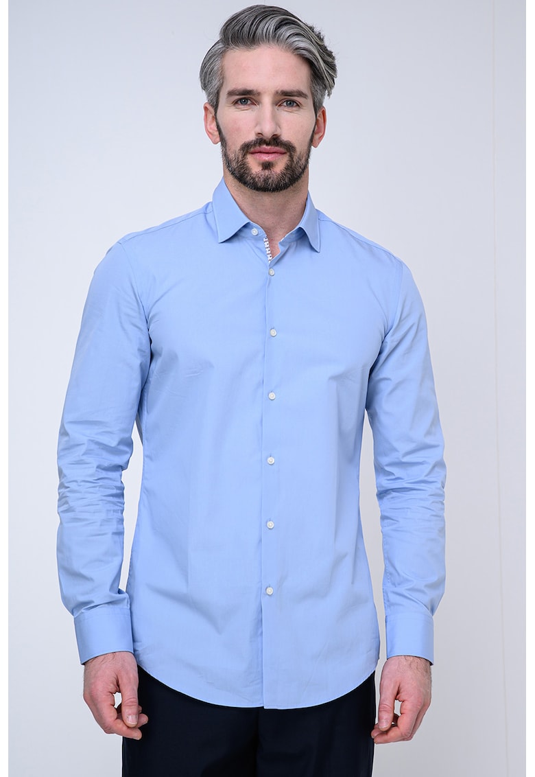 Camasa slim fit din bumbac Koey - Albastru pastel