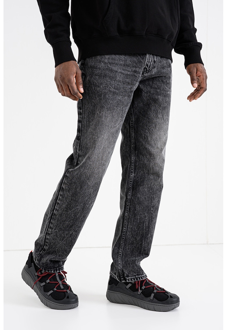 Blugi drepti - Gri inchis melange