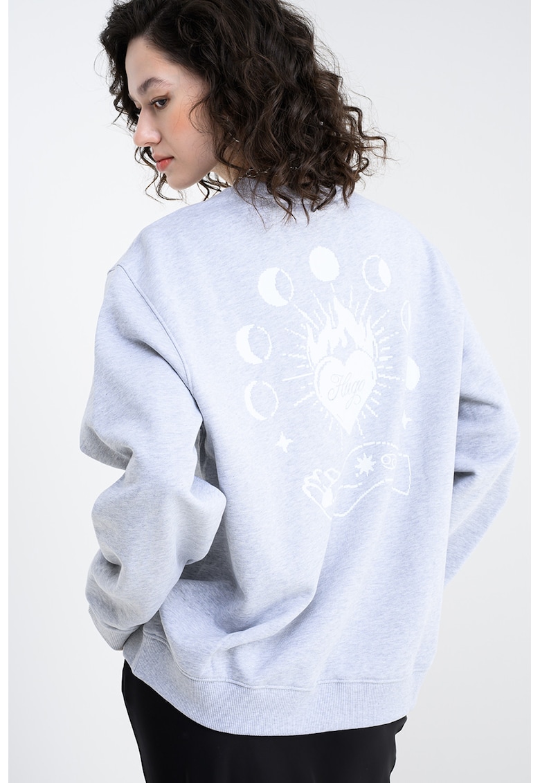 Bluza de trening supradimensionata cu imprimeu pe partea din spate