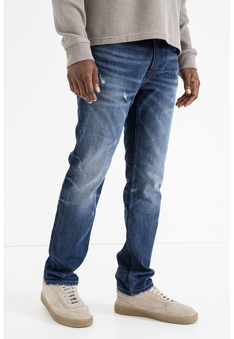 Blugi drepti cu aspect deteriorat