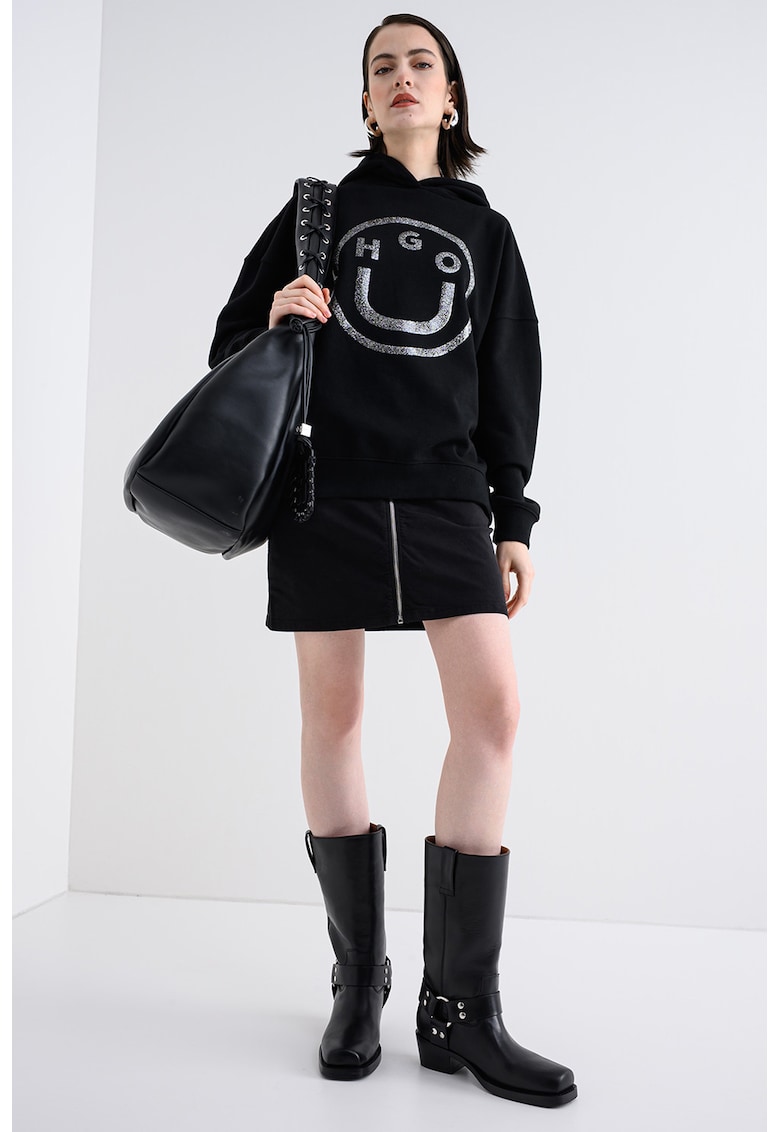 Hanorac cu maneci cazute si imprimeu Dolasa