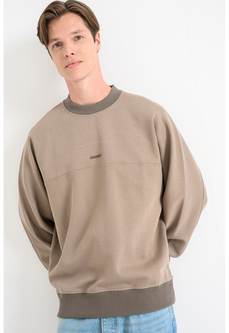 Bluza de trening lejera cu decolteu la baza gatului - Grej