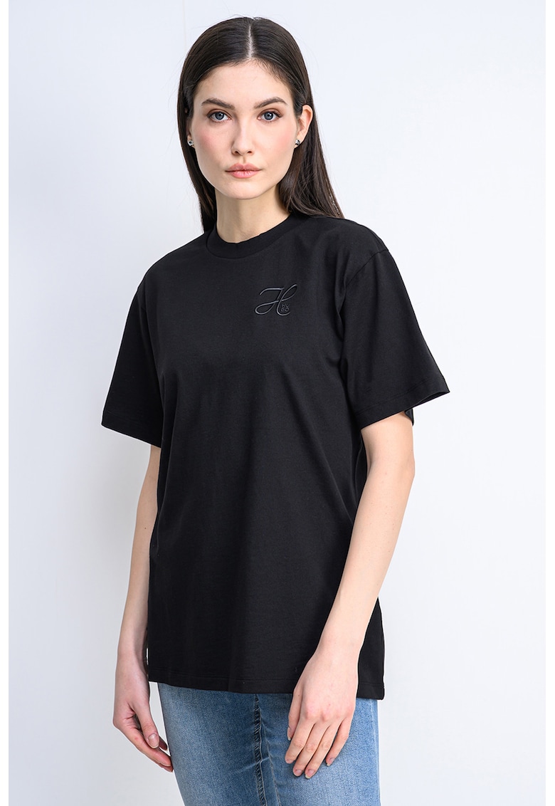 Tricou lejer cu monograma brodata Vintage