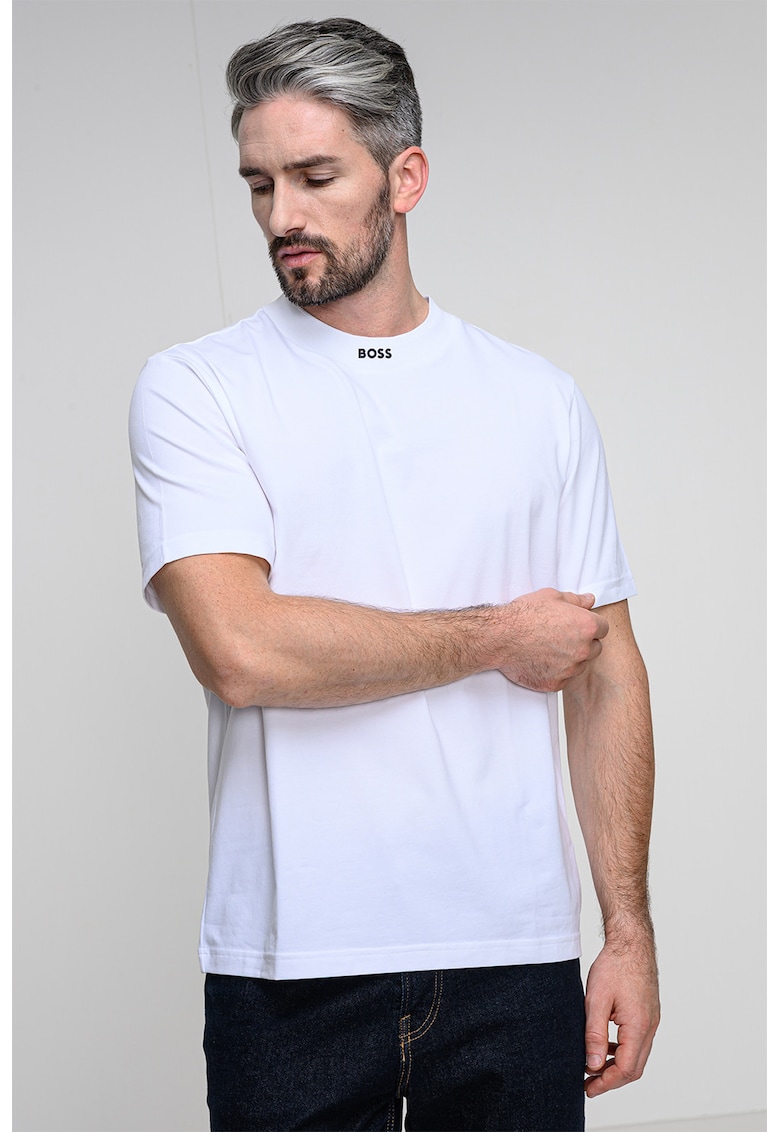 Tricou lejer Collar Zone - Alb optic