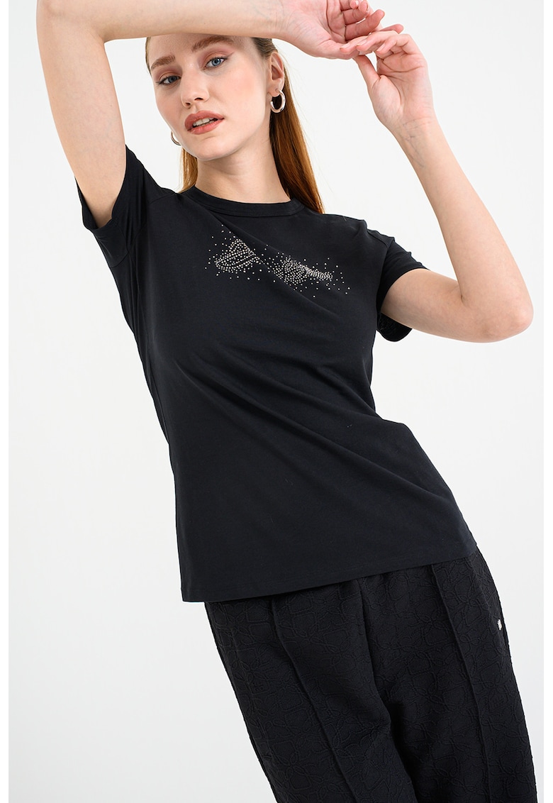 Tricou cu logo Elogo - Negru/Argintiu