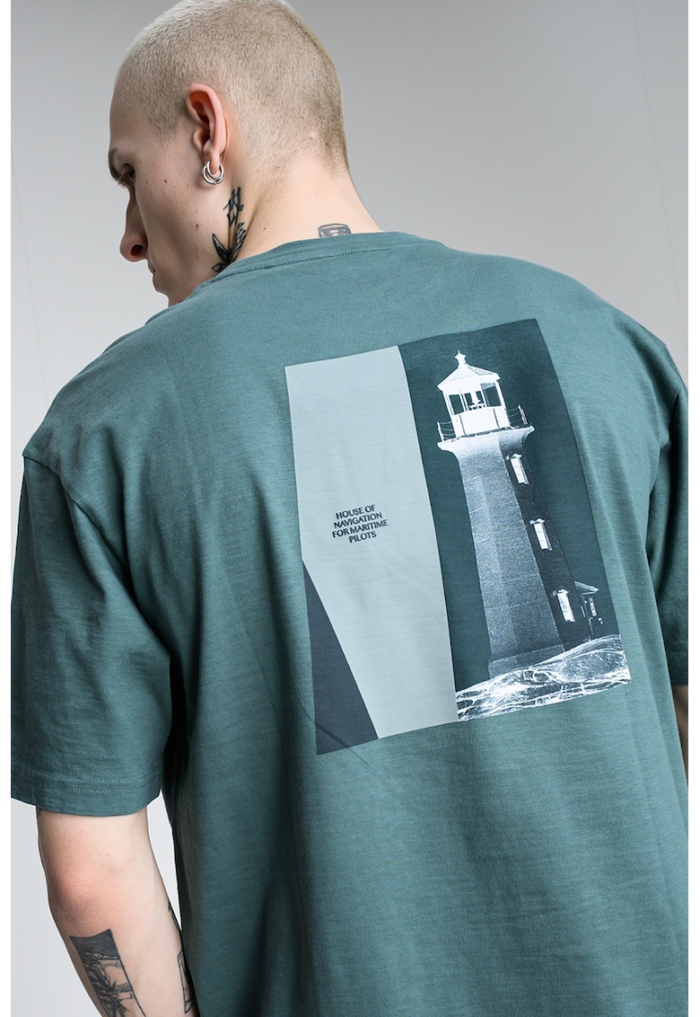 Tricou lejer din bumbac Polar - Verde pal