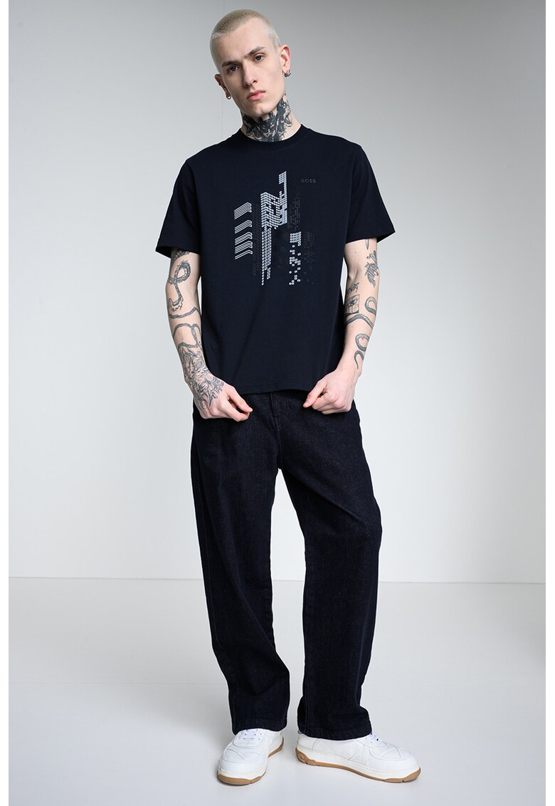 Tricou lejer din bumbac GRX Zone - Alb/Bleumarin