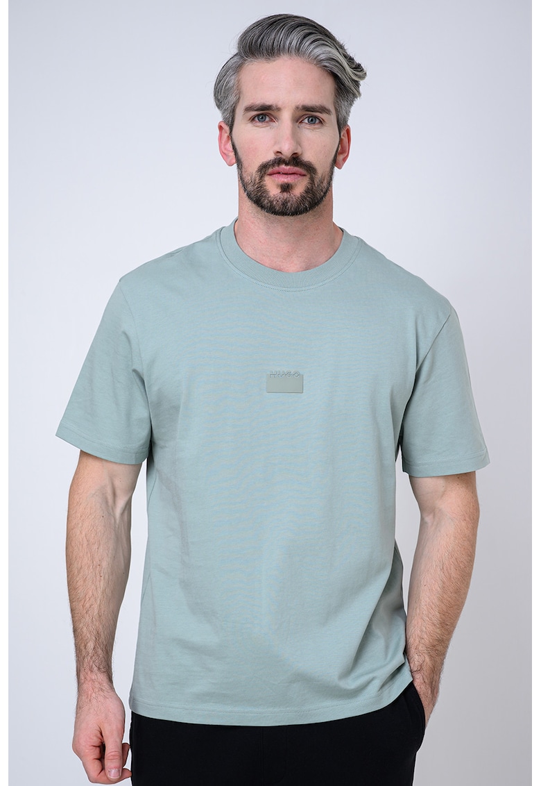 Tricou lejer din bumbac Delastee - Verde pal