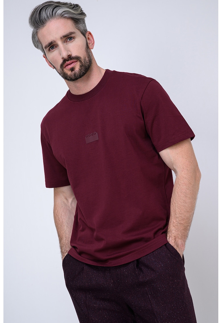 Tricou lejer din bumbac Delastee - Visiniu