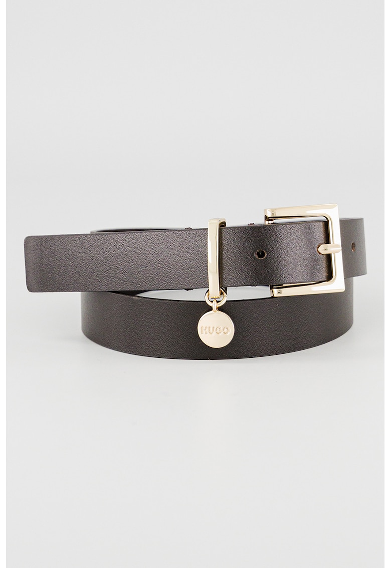 Curea din piele cu logo metalic Amelia