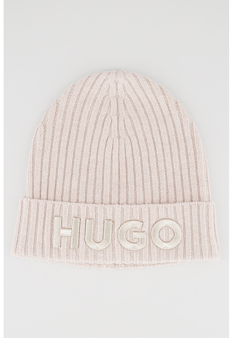 Caciula din lana cu logo brodat