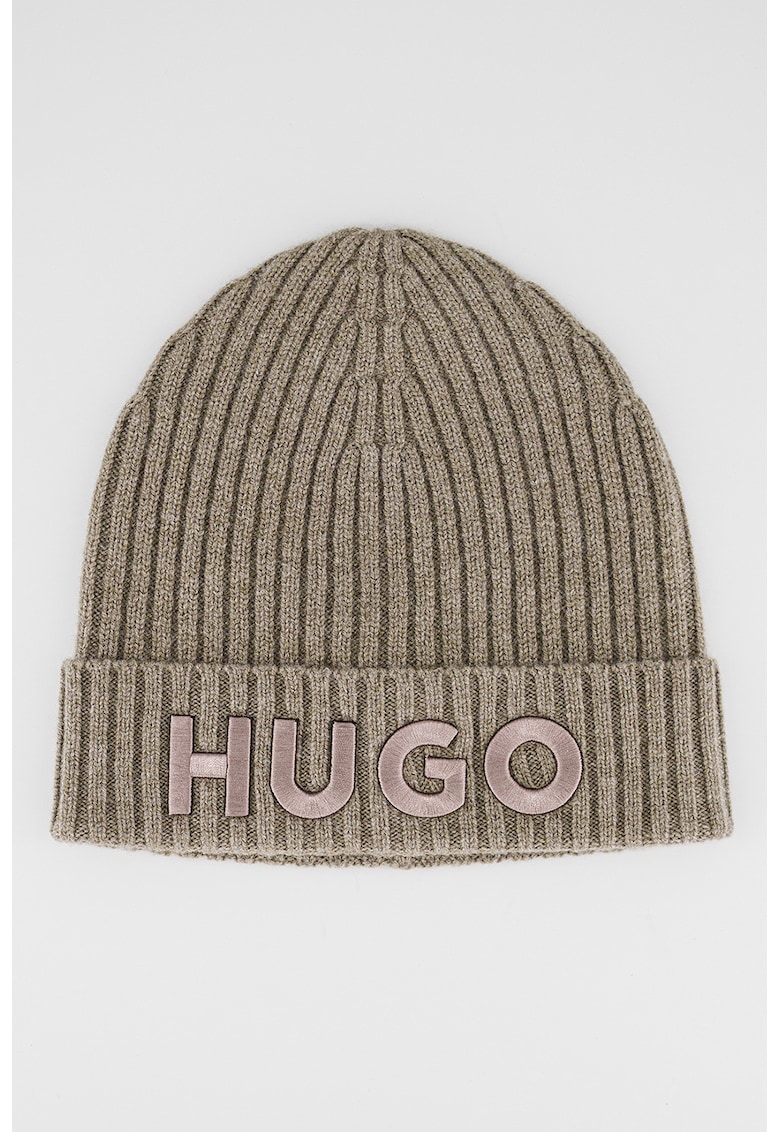 Caciula de lana virgina cu logo brodat