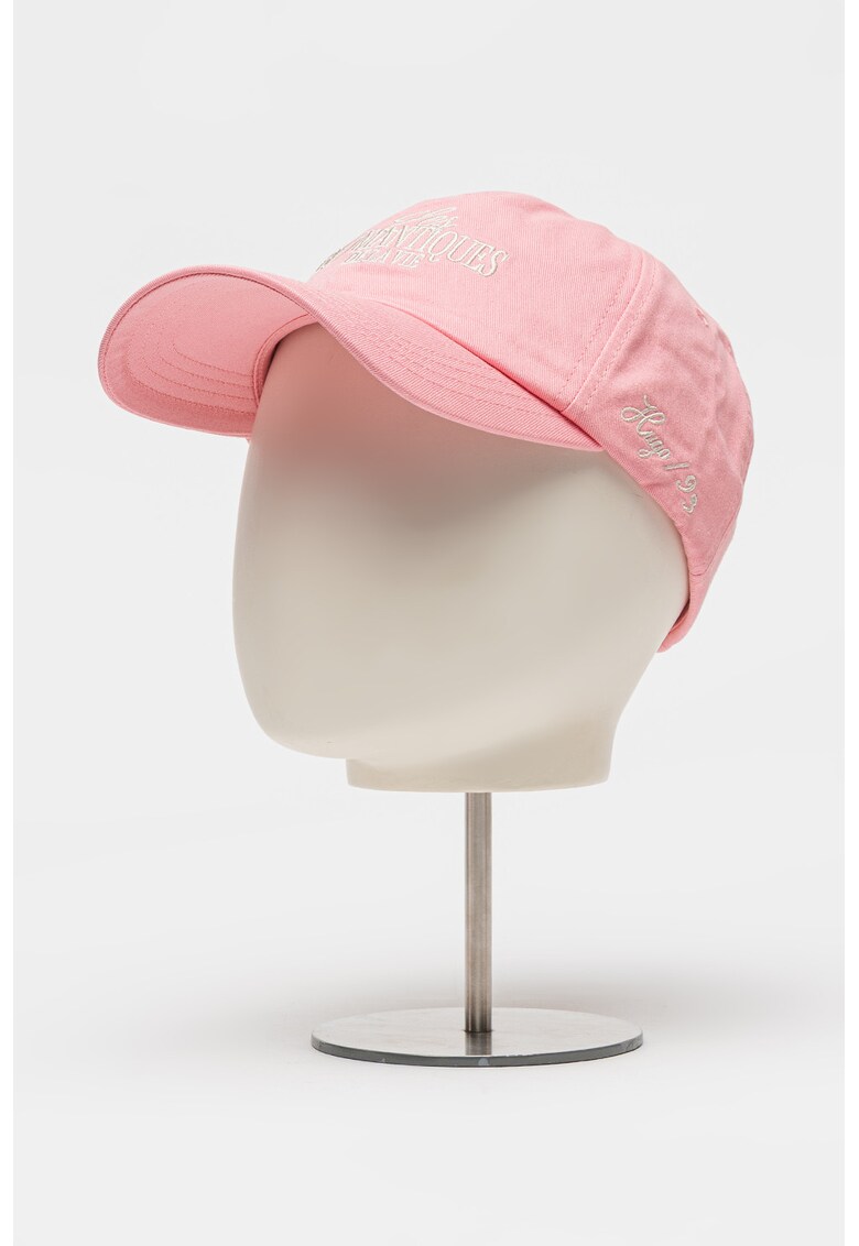 Sapca cu logo brodat Cara - Alb optic/Roz pal