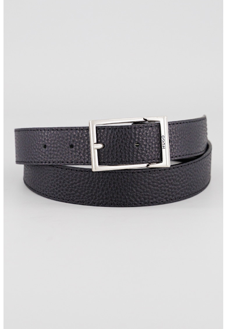 Curea uni de piele - Negru