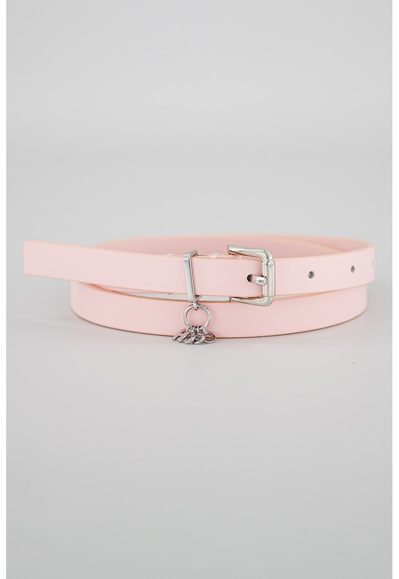 Curea skinny de piele cu accesoriu logo