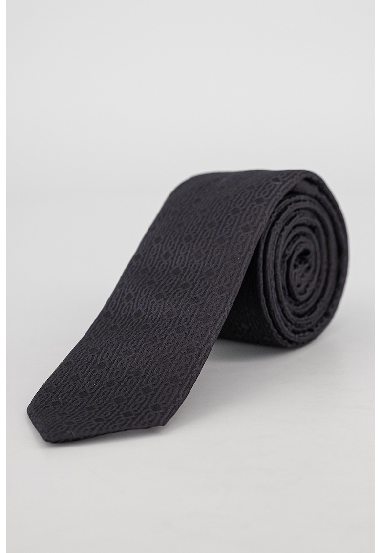 Cravata din matase cu model - Negru