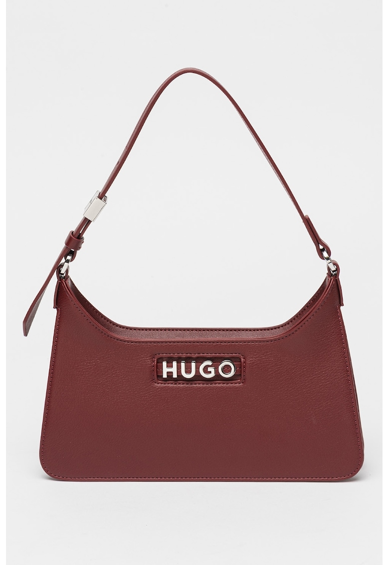 Geanta de piele ecologica cu bareta de umar - Rosu inchis