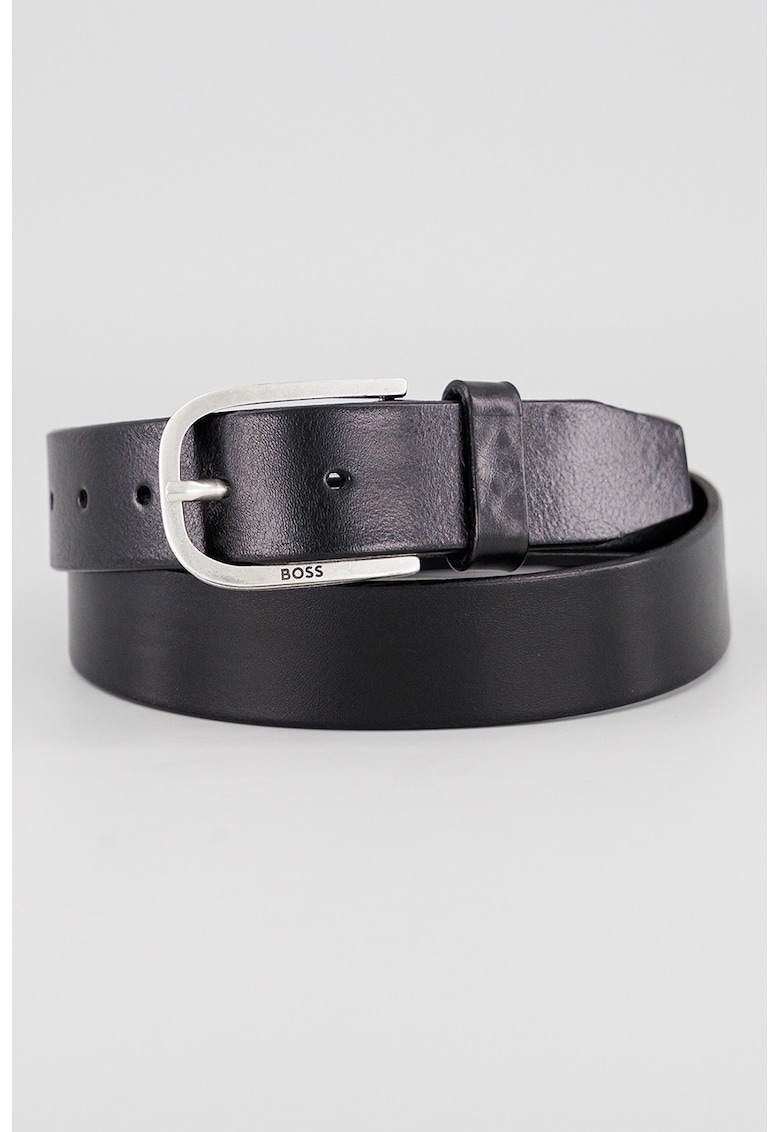 Curea din piele cu catarama metalica - Negru