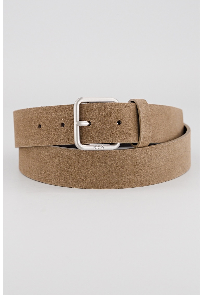 HUGO - Curea de piele intoarsa cu catarama metalica