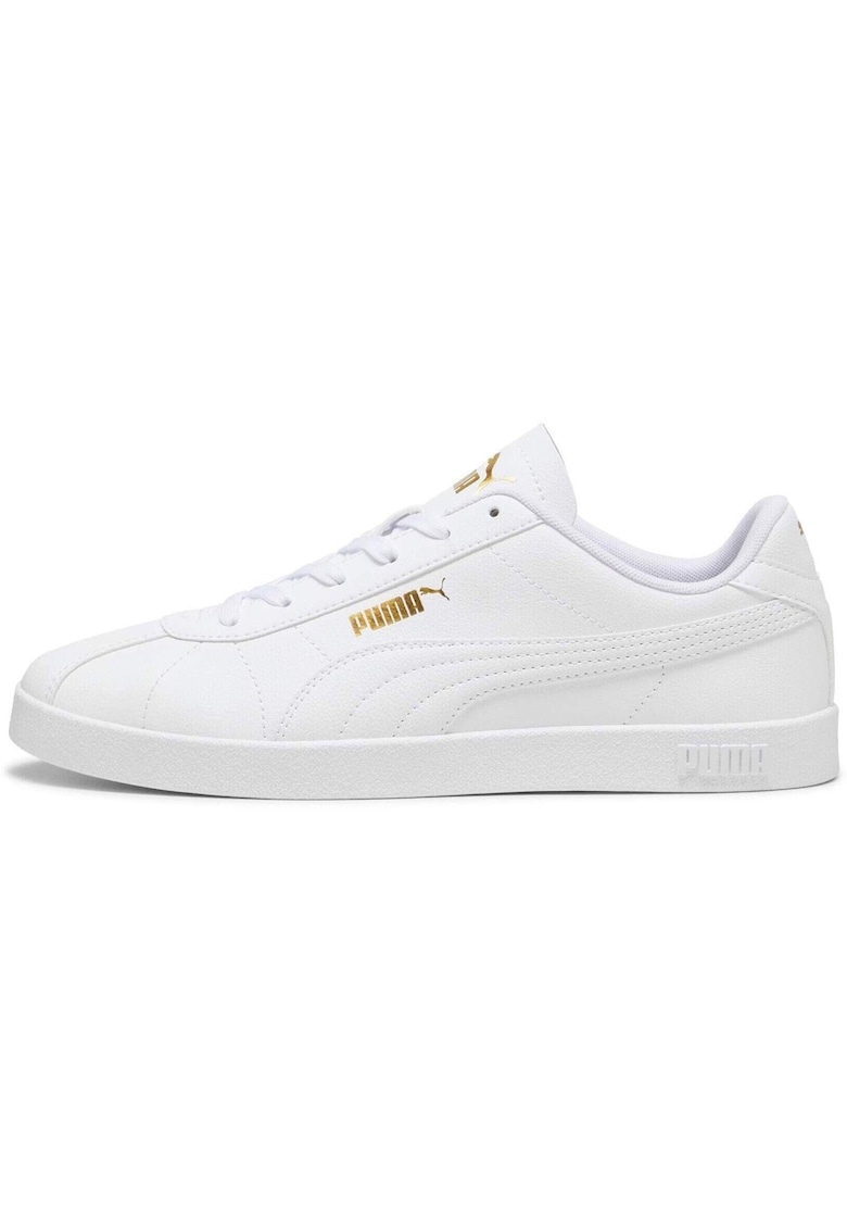 Pantofi sport Club II unisex de piele ecologica cu logo - Alb