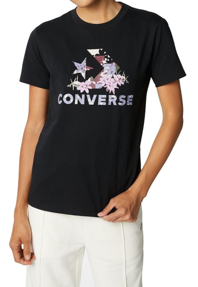 Converse Tricou dama - material bumbac - culoare neagra - Negru