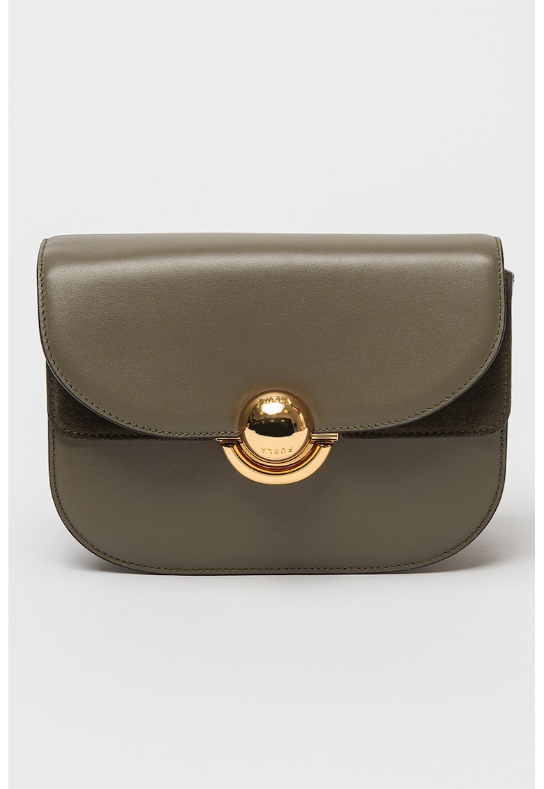 Geanta crossbody de piele cu clapa su model in relief Geanta crossbody de piele cu clapa su model in relief