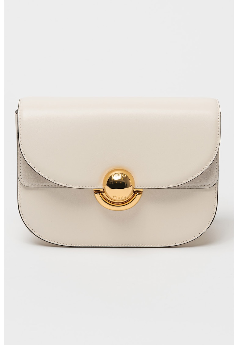 Geanta crossbody de piele cu clapa su model in relief Geanta crossbody de piele cu clapa su model in relief