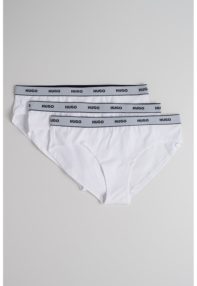 Set de chiloti cu banda logo in talie - 3 perechi