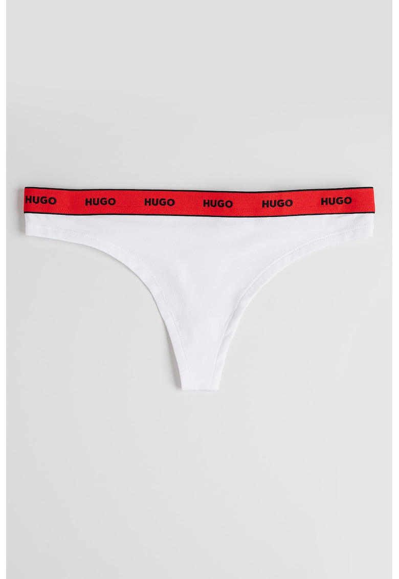 Chiloti tanga cu banda logo in talie