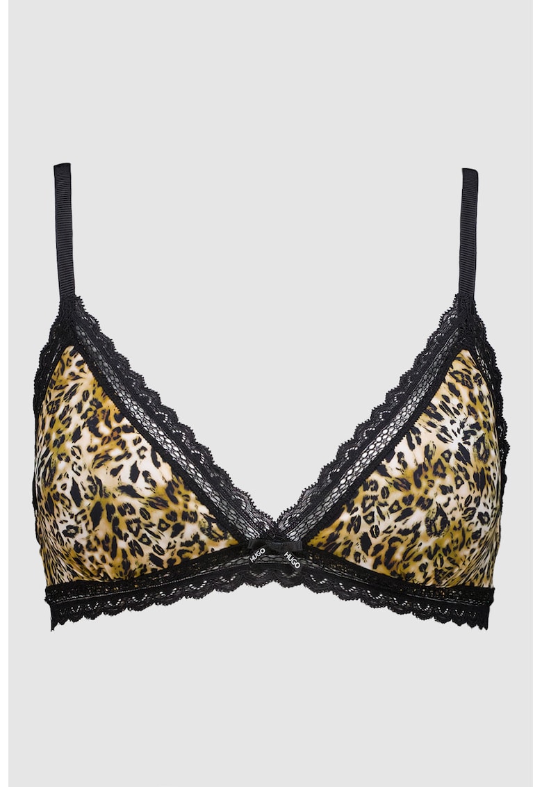 Sutien cu insertii de dantela si animal print