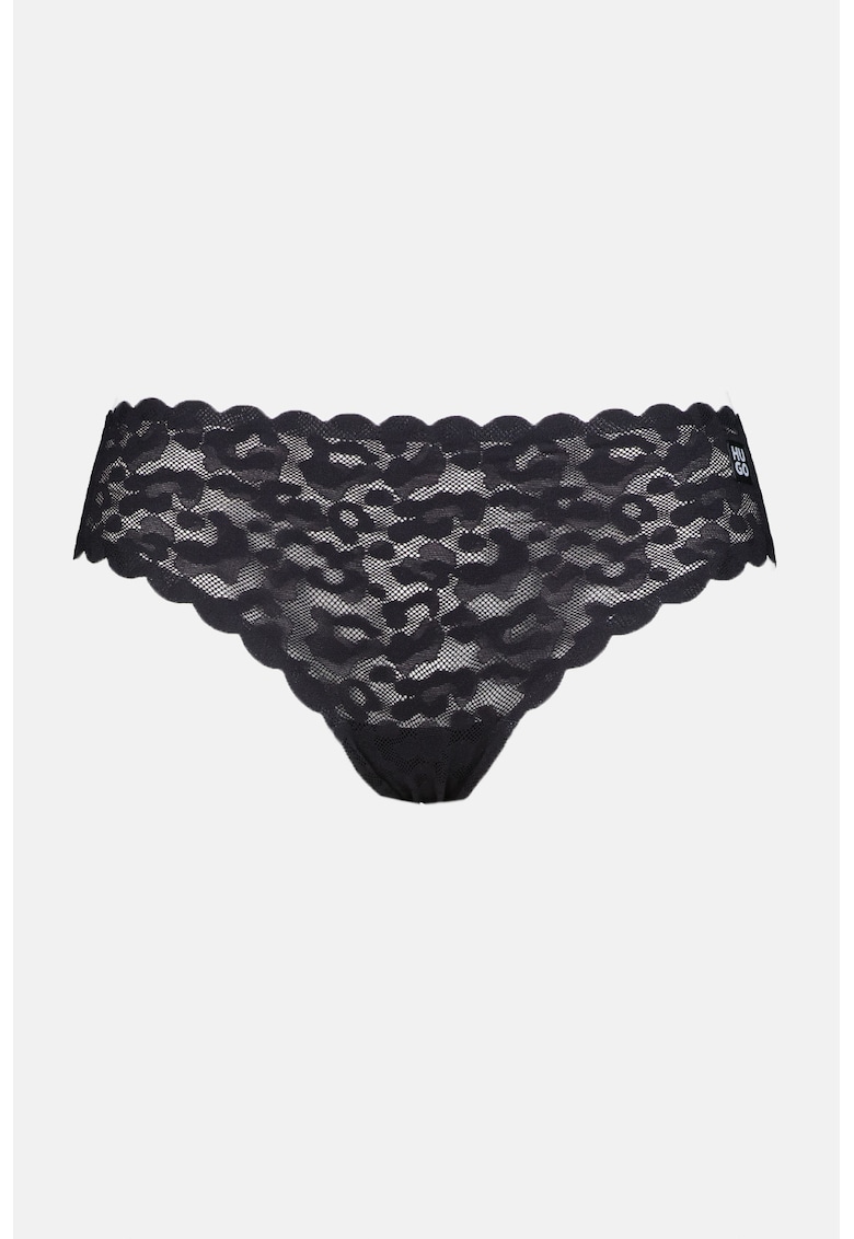 Chiloti brazilieni de dantela cu margini valurite