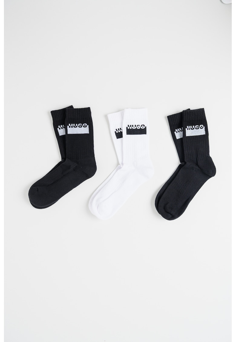 Sosete lungi cu logo - Alb/Negru