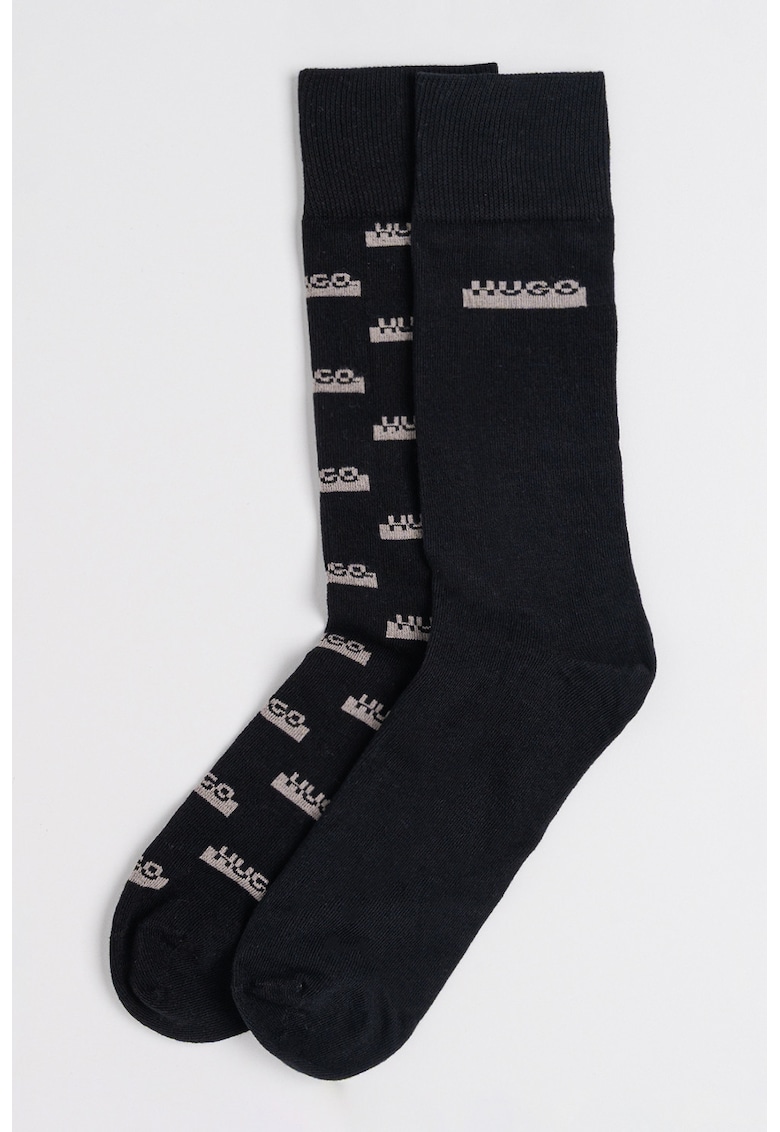 Set de sosete lungi cu logo si model - 2 perechi