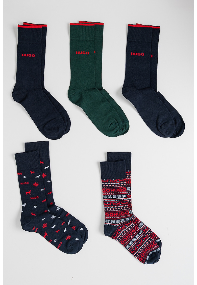 Set de sosete lungi cu tematica de Craciun - 5 perechi