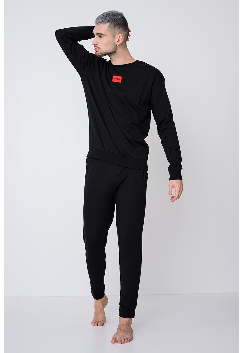 Pijama din amestec de bumbac cu logo