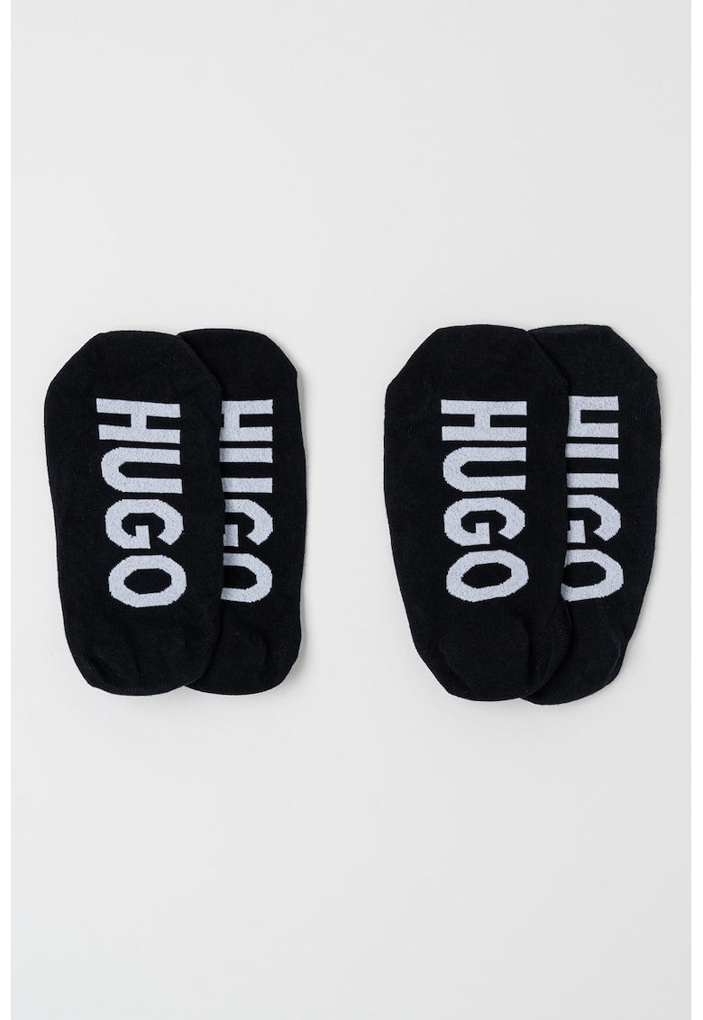 Set de sosete foarte scurte - 2 perechi - Negru/Alb murdar