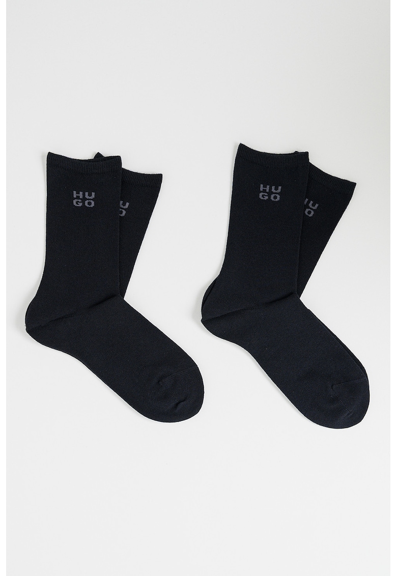 Set de sosete lungi cu imprimeu logo - 2 piese