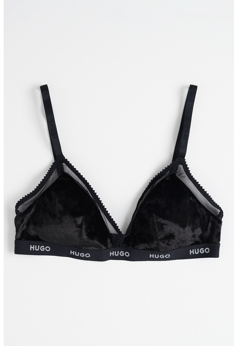 Sutien cu aspect de catifea si insertii de plasa