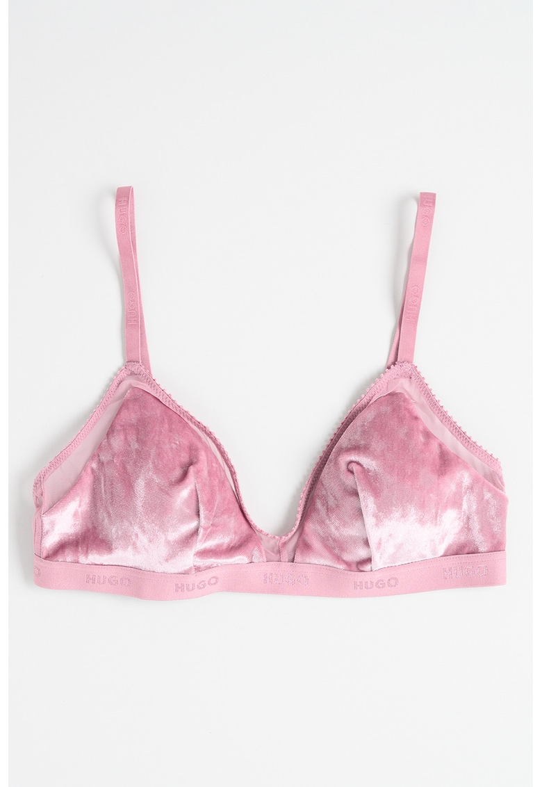 Sutien cu aspect de catifea si insertii de plasa