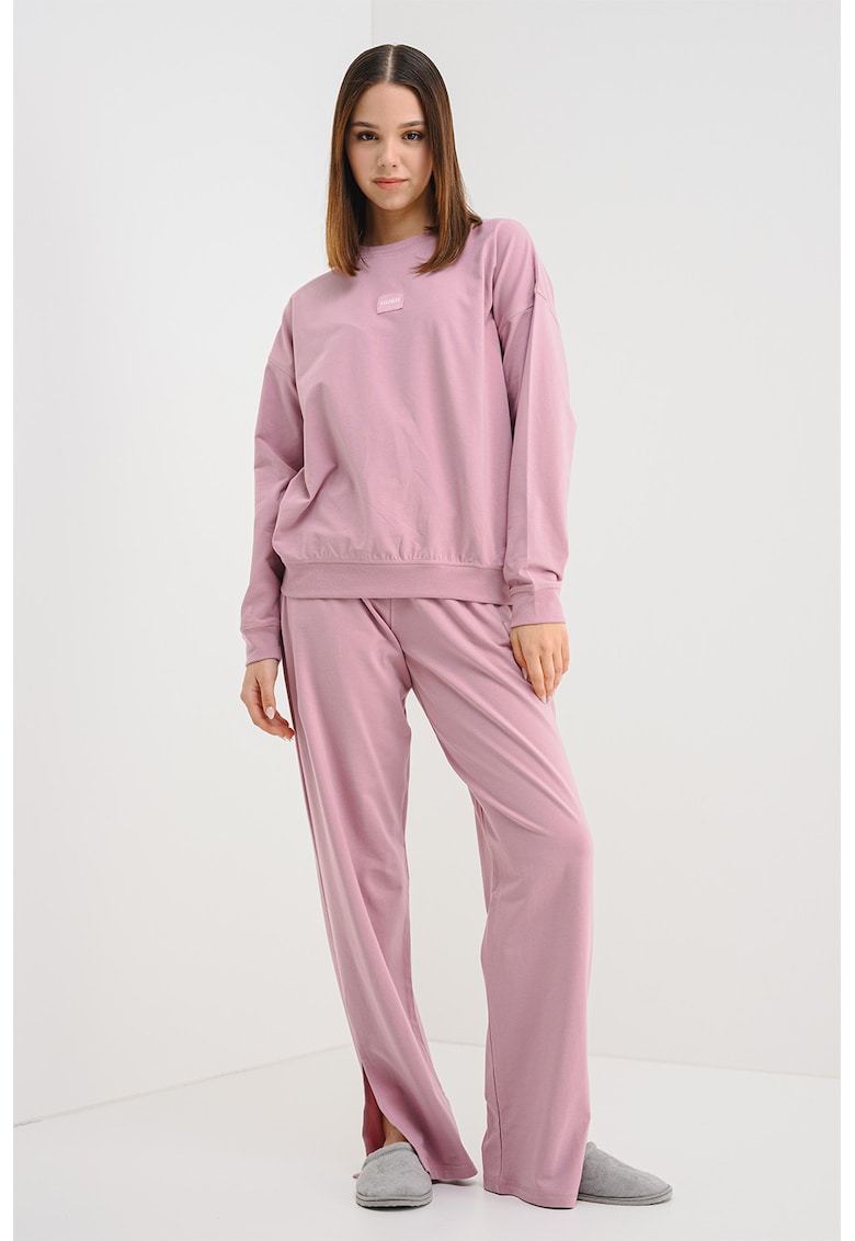 Pijama din amestec de bumbac cu logo