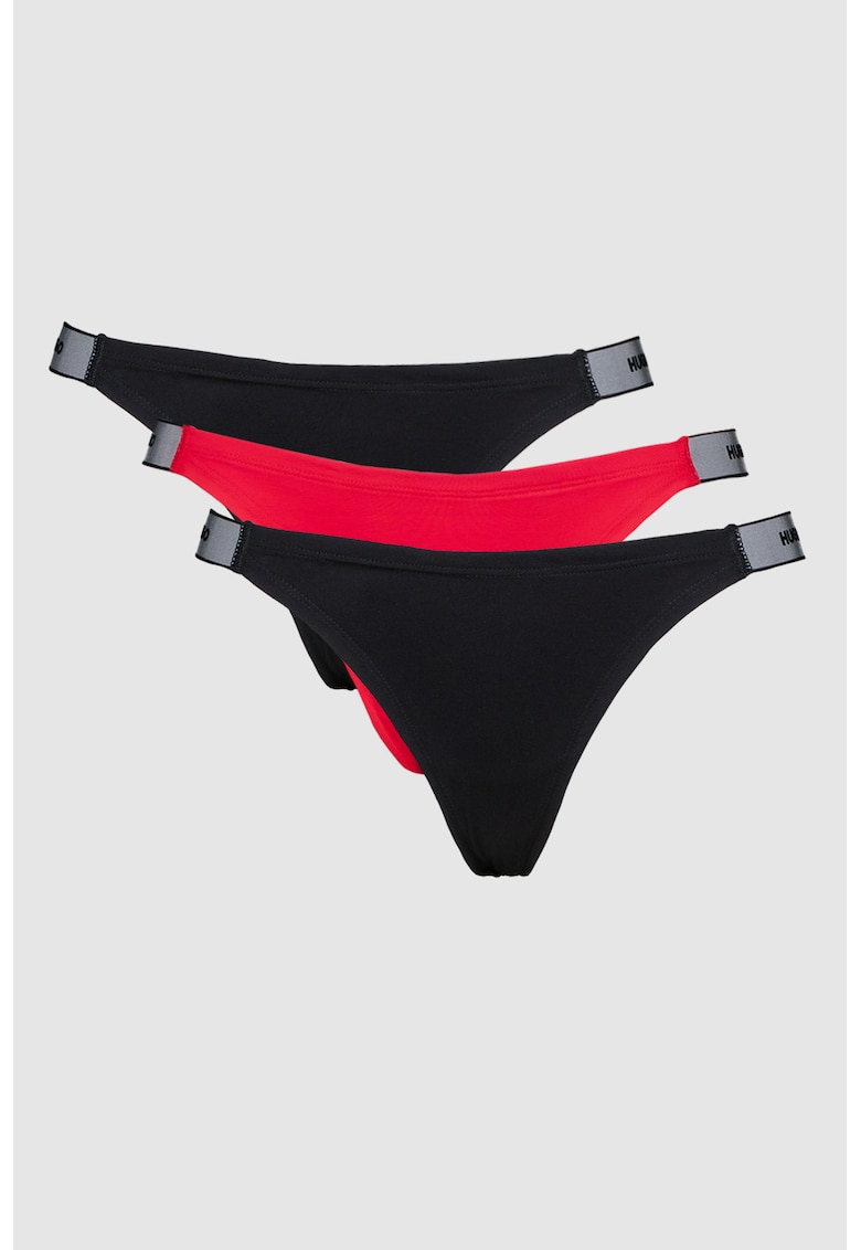 Set de chiloti tanga cu logo - 3 perechi