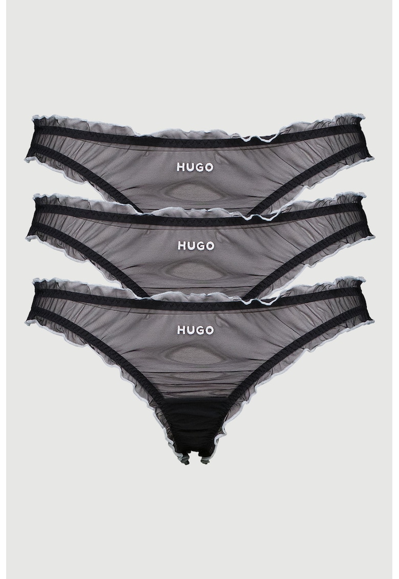 Set de chiloti tanga semitransparenti - 3 perechi