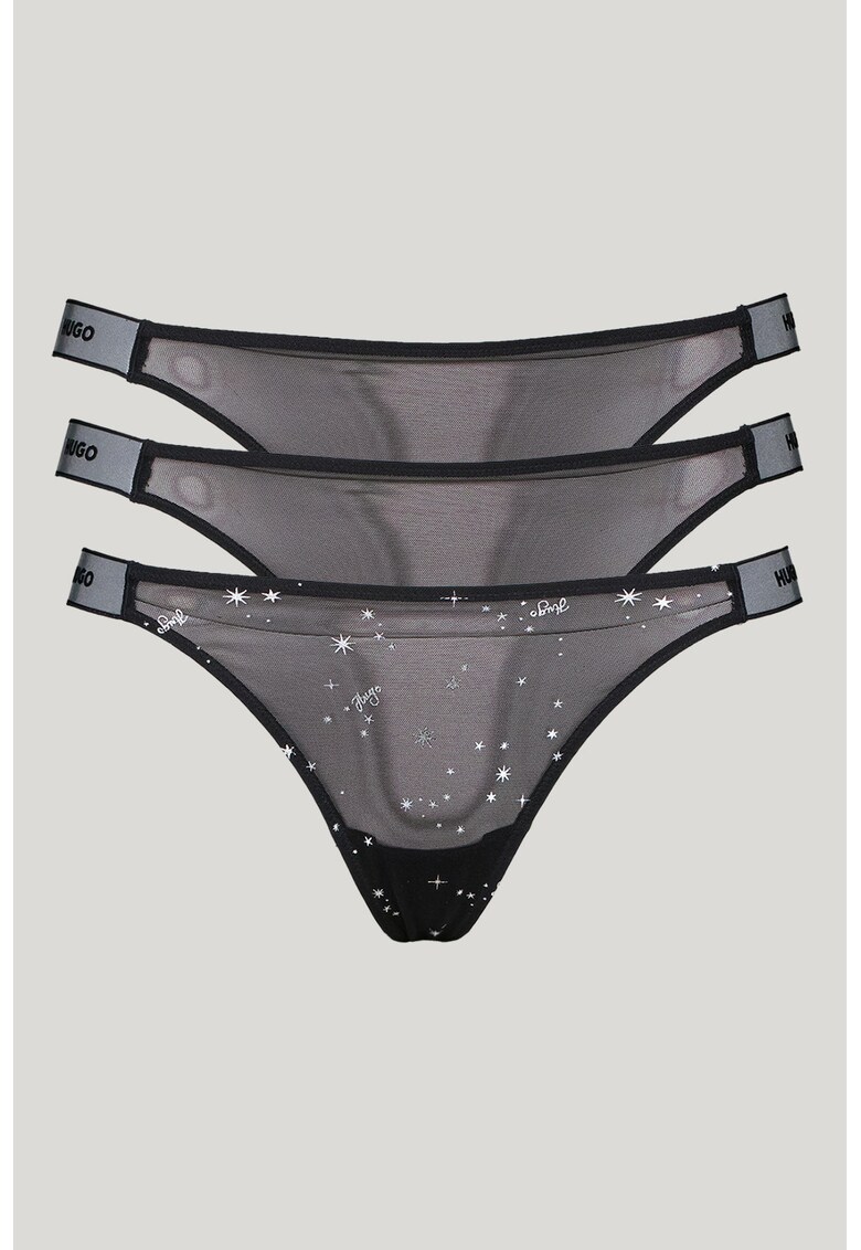 Set de chiloti tanga semitransparenti - 3 perechi