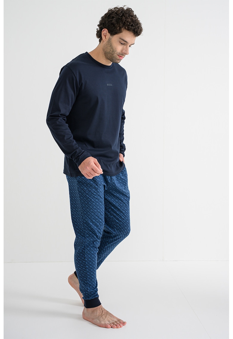 Pijama de bumbac cu logo