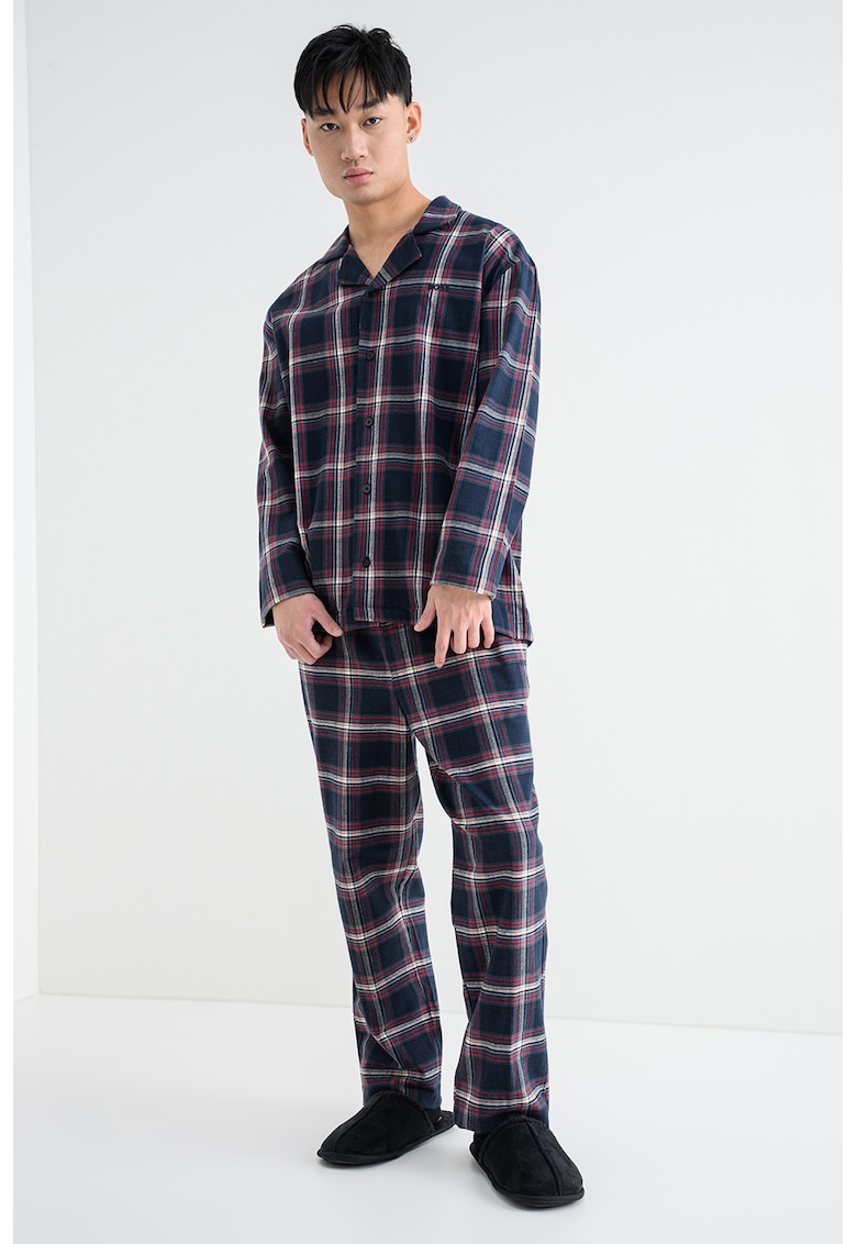 Pijama din amestec de bumbac cu model in carouri