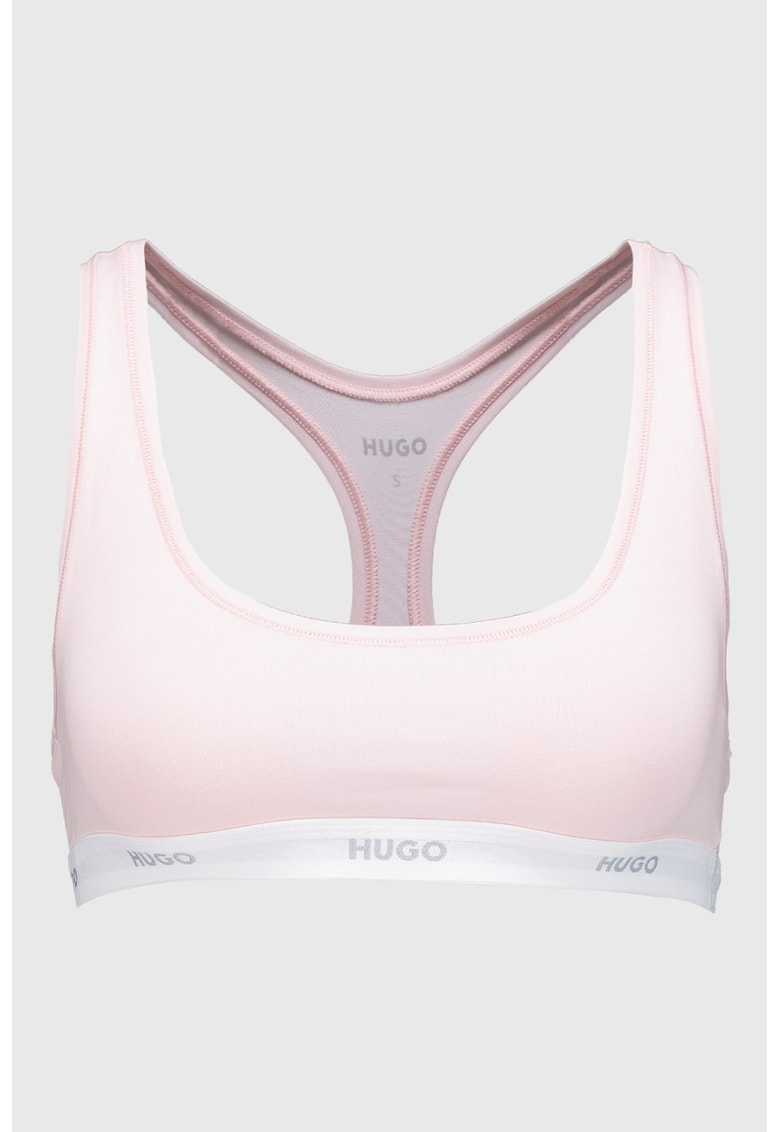 Bustiera cu banda logo - Roz pal