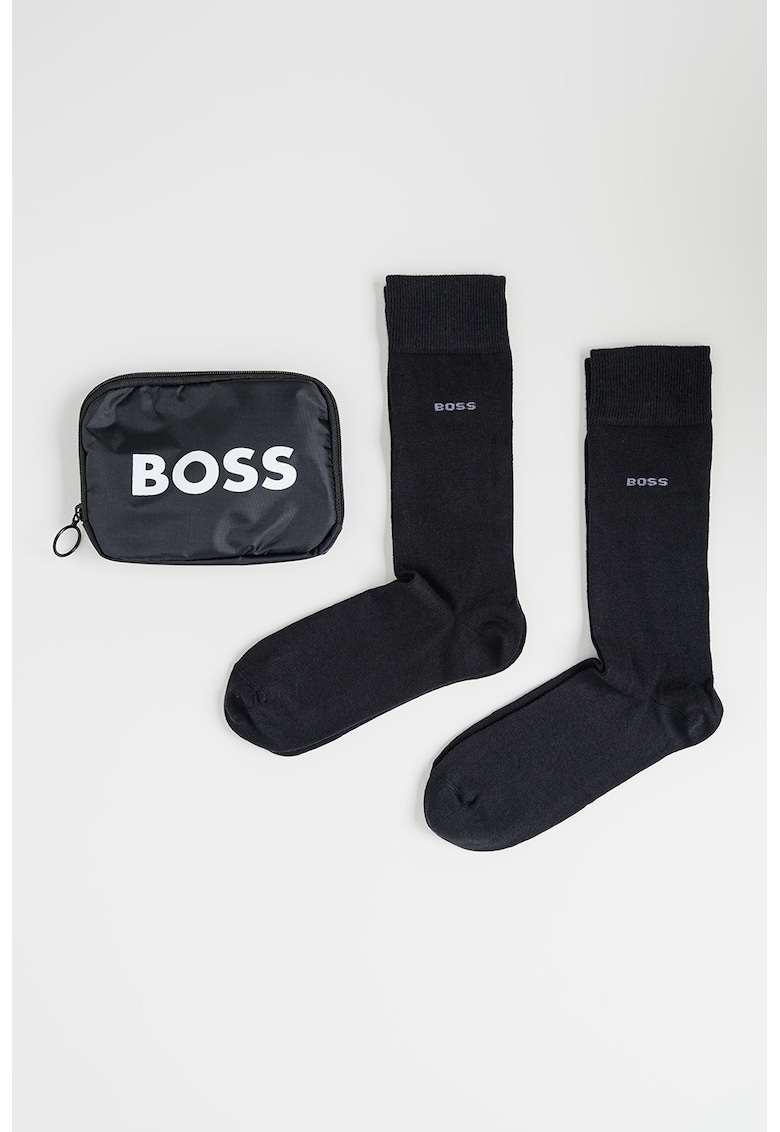 Set de sosete lungi din amestec de bumbac - 2 perechi - Negru