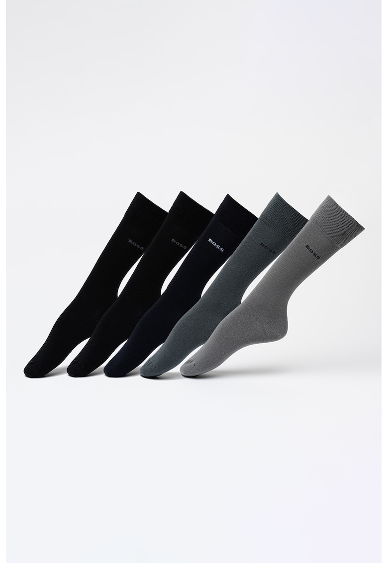 Set de sosete lungi cu logo - 5 perechi