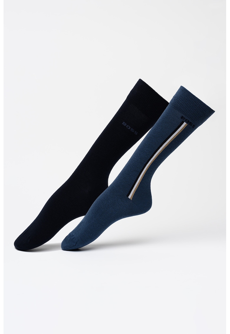 Set de sosete lungi - 2 perechi - Albastru ultramarin/Albastru petrol